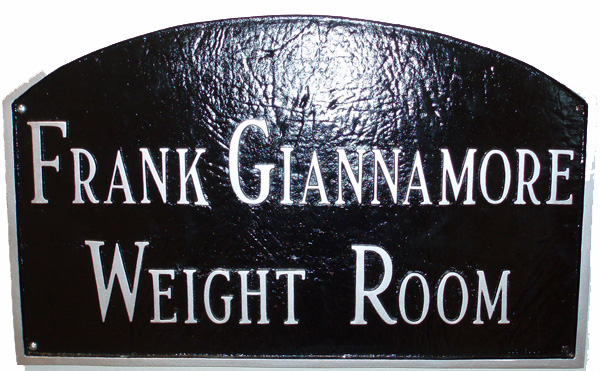 Plaque to Weightroom